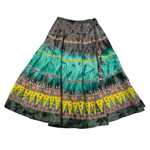 Dresses & Skirts - Futureforce Skirt Women's Medium Tiered Boho Fairycore‎ Hippie Bling Belt